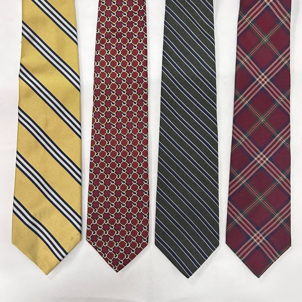 Brooks Brothers Tie Lot 4 Makers 346 Stripe Plaid Geometric Ivy Preppy Heritage